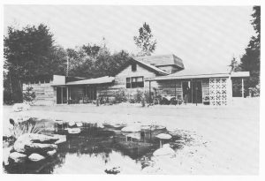 photo of the house and pond at Aldergrove, Bill's art colony