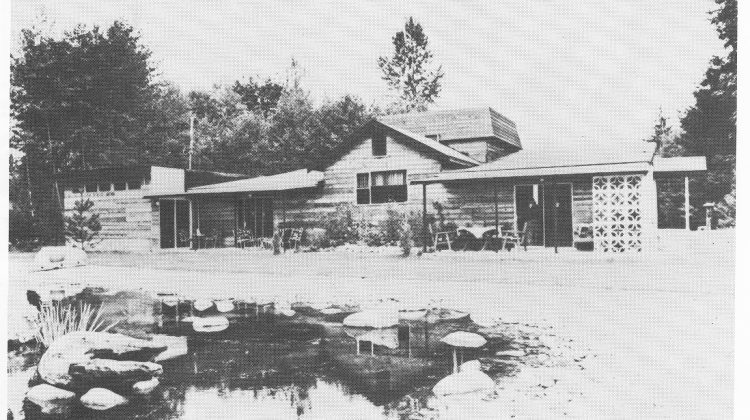 photo of the house and pond at Aldergrove, Bill's art colony