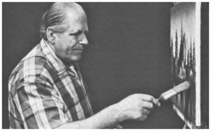 photo of Bill Alexander at the easel