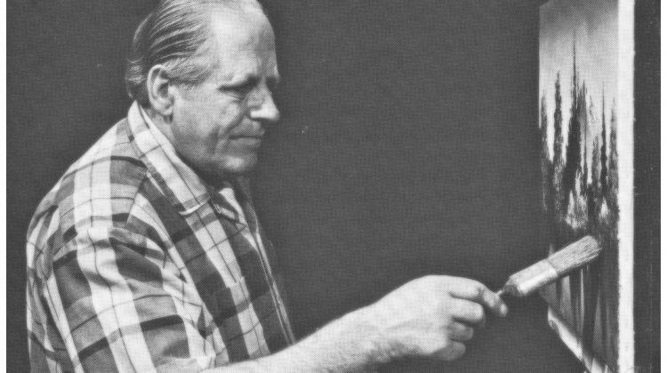 photo of Bill Alexander at the easel